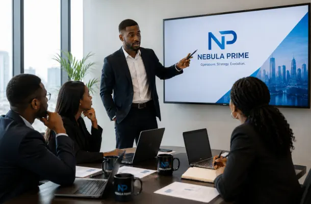 Nebula Prime operations team reviewing fleet data